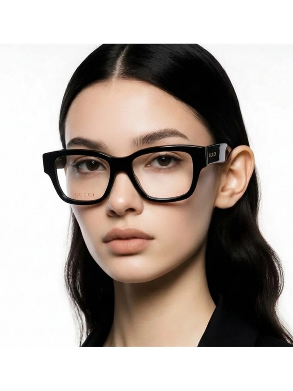 New - GUCCI GG1428O 001 square Gucci optical comes in a shiny black frame
